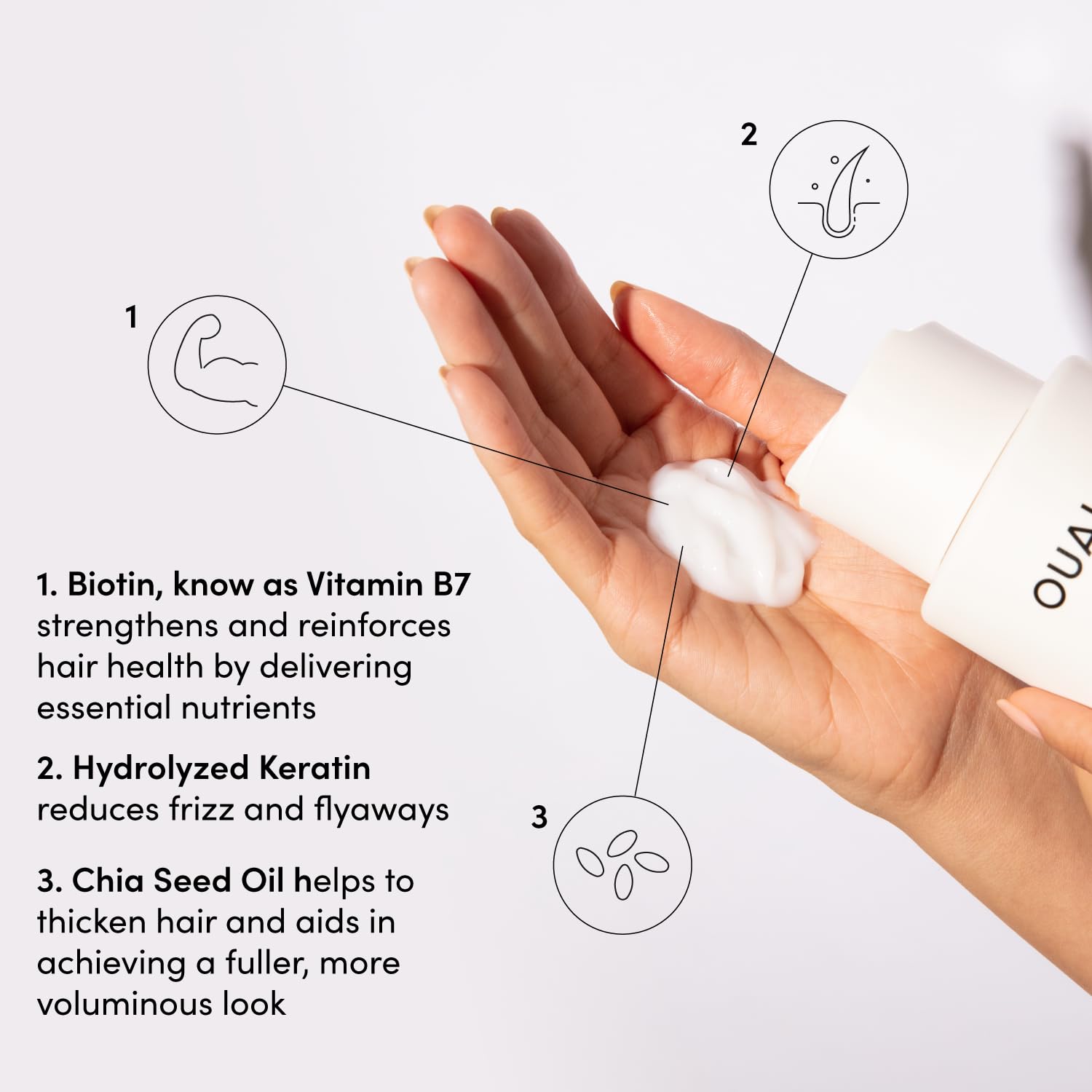 OUAI Fine Shampoo and Conditioner Set - Sulfate Free Shampoo and Conditioner for Women & Men - Made with Keratin, Marshmallow Root, Shea Butter & Avocado Oil - Free of Parabens & Phthalates (10 Fl Oz) - Image 5