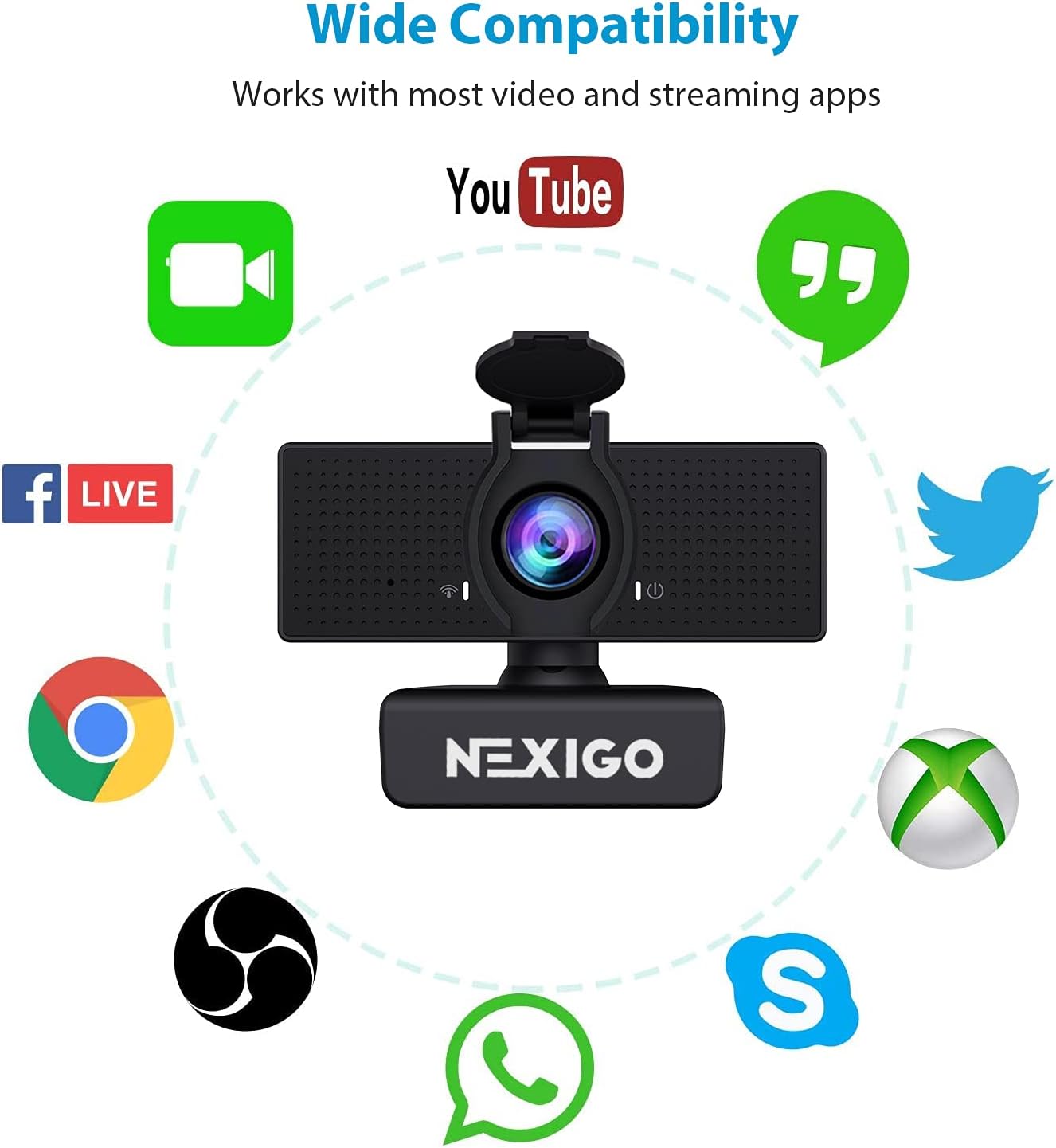 NexiGo N60 1080P Webcam with Microphone, Software Control & Privacy Cover, USB HD Computer Web Camera, Plug and Play, for Zoom/Skype/Teams, Conferencing and Video Calling - Image 7