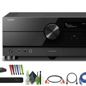 Yamaha RX-A4A AVENTAGE 7.2-Channel Surround Sound Network AV Receiver MusicCast Built-in Wi-Fi and Bluetooth Streaming Home Theater System Bundle with Accessories