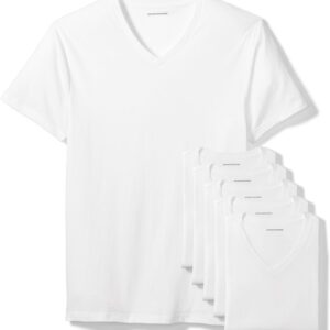 Amazon Essentials Men’s V-Neck Undershirt, Breathable, Cotton, Pack of 6