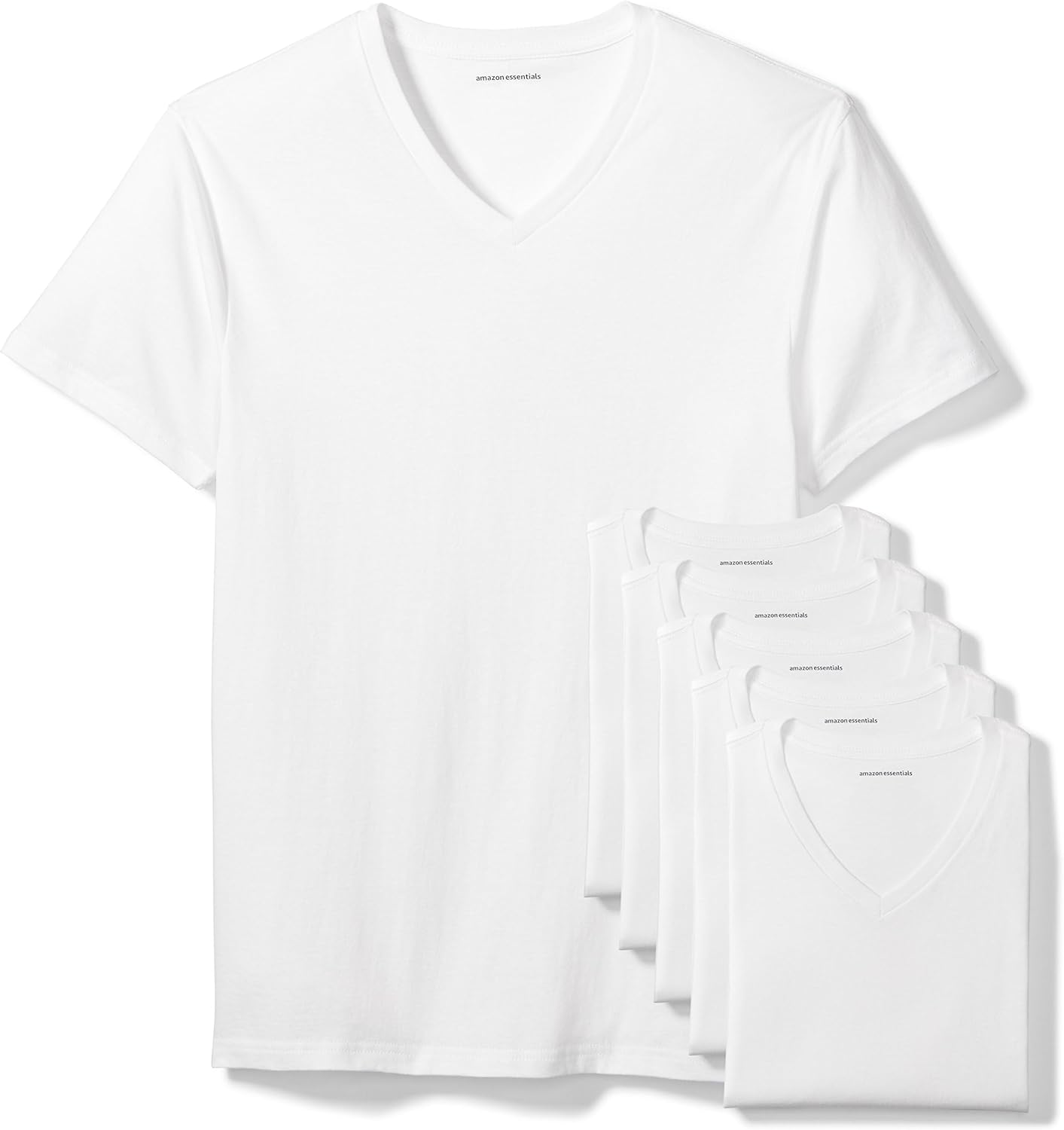 Amazon Essentials Men's V-Neck Undershirt, Breathable, Cotton, Pack of 6