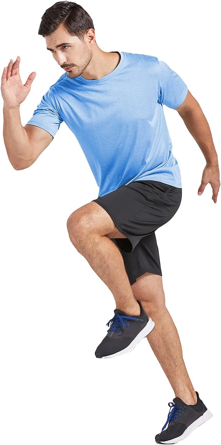 5 Pack Men's Dry Fit T Shirts Athletic Running Gym Workout Short Sleeve Tee Shirts for Men - Image 5
