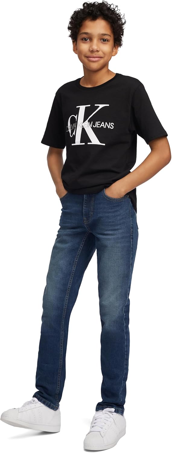 Calvin Klein Boys Short Sleeve Logo Crew Neck T-Shirt, Soft, Comfortable, Relaxed Fit - Image 2