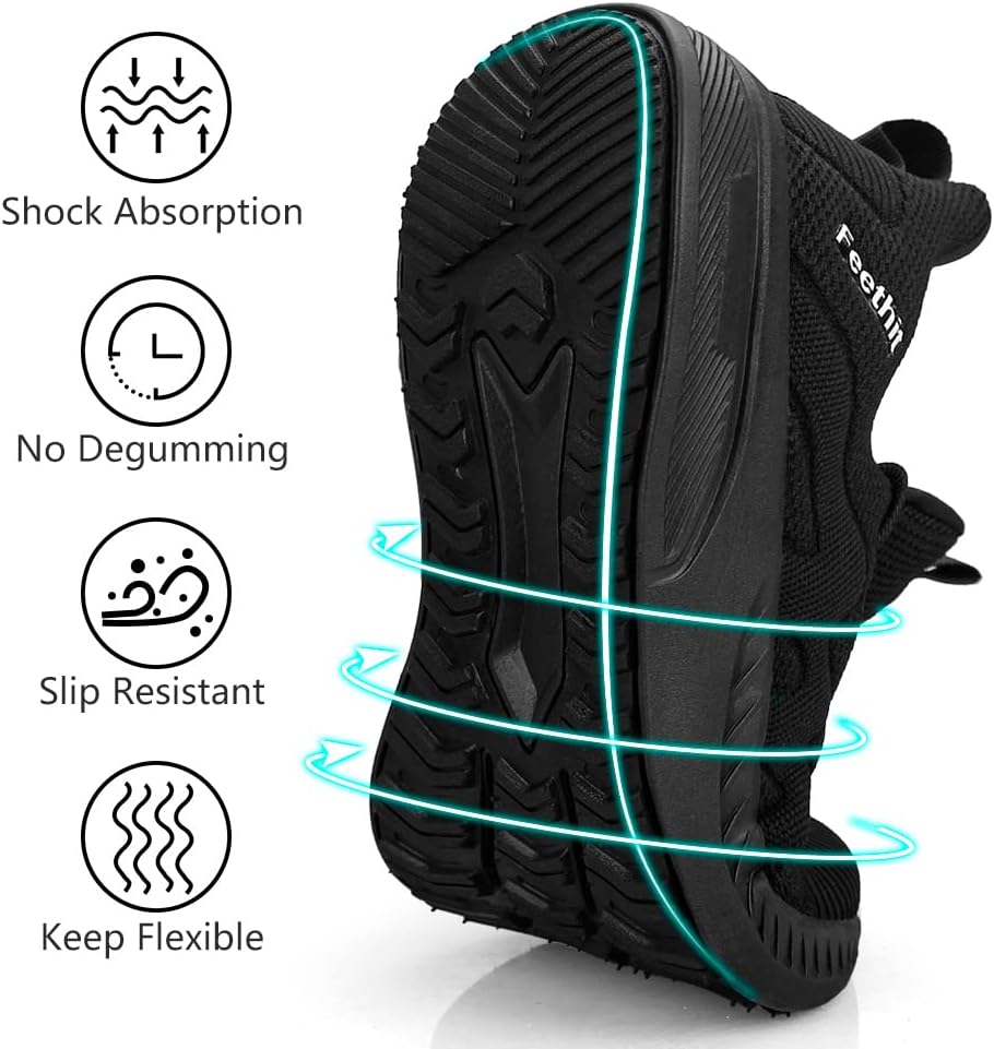 Feethit Mens Non Slip Walking Sneakers Lightweight Breathable Slip on Running Shoes Athletic Gym Tennis Shoes for Men - Image 3
