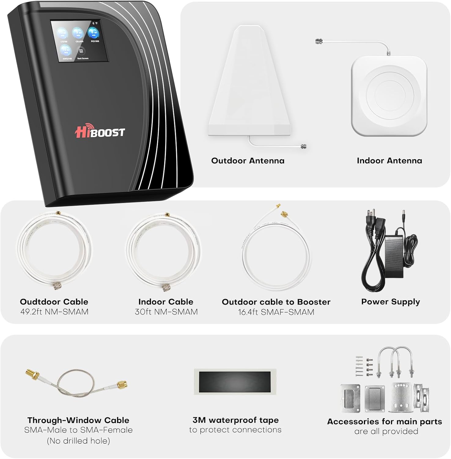 Cell Phone Booster for Home Office, Cover to 8,000 Sq Ft Signal Booster 4G LTE Compatible 5G with LCD Touch Screen 70dB Gain for All U.S. Carriers Verizon, AT&T, T-Mobile, App Support, FCC Approved - Image 7