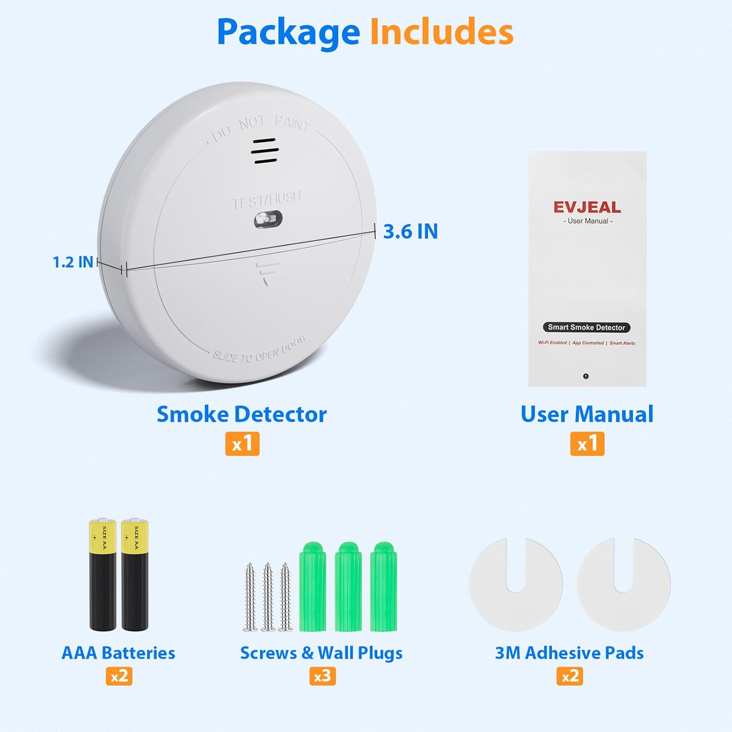 Battery Operated Smoke Detector – Easy Top Battery Access, Loud 80dB Alert, Test & Silence Button, Home Safety Device for Bedroom, Hallway, Uses 2 AAA Batteries (No WiFi, No App) - Image 3