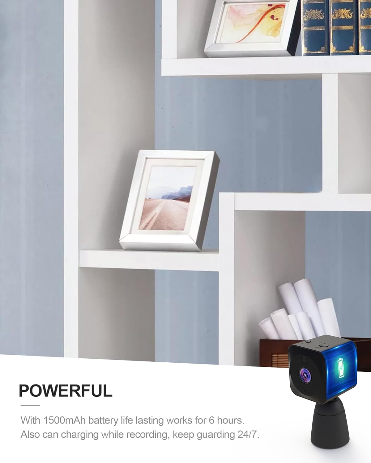 4K HD Indoor Camera for Indoor Security with App Control Motion Detection & Night Vision Wireless WiFi Rechargeable Pet Camera for Home/Office 24/7 Cycle Save Video Only (4K) - Image 6