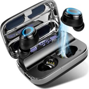 Ordtop Wireless Earbuds, 140Hrs Playtime Ear Buds 2026 New Bluetooth 5.3 Headphones 6D Stereo Bass with ENC Clear Call, IPX7 Waterproof Earphones for Sports/Working, in Ear Headphones for Android/iOS