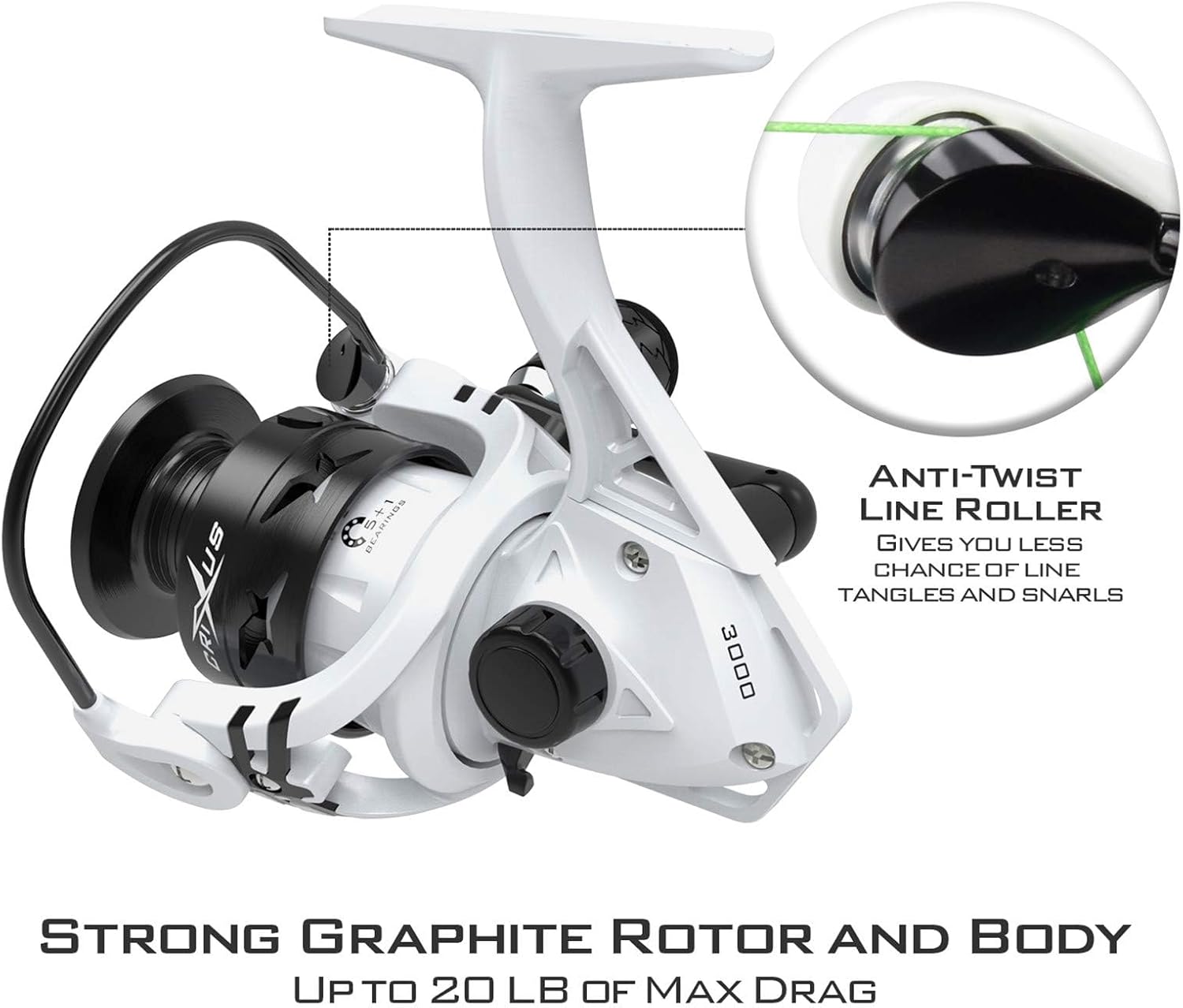 KastKing Crixus Fishing Rod and Reel Combo, High Performance Spinning & Baitcaster Combo, IM6 Graphite 2Pc Blanks, Zirconium Oxide Rings, SuperPolymer Handle, Lightweight Reel with Aluminum Spool - Image 3