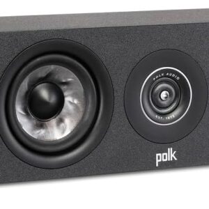 Polk Audio Reserve Series R350 Slim Center Channel Loudspeaker, Doubles as L/R Surround Speaker, 1″ Pinnacle Tweeter & Four 4″ Turbine Woofers, Dolby Atmos & IMAX Enhanced, Home Stereo Speakers, Black