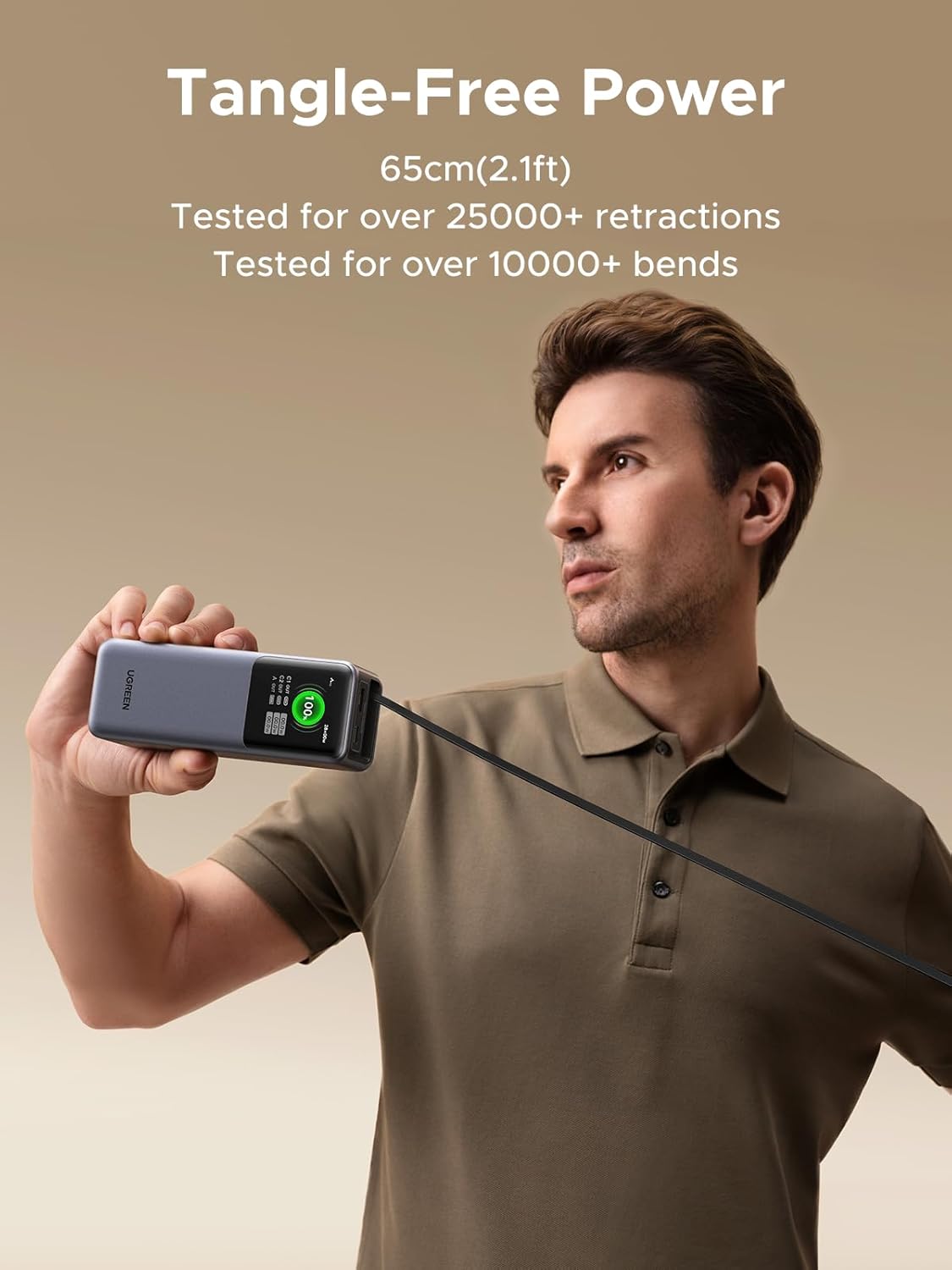 UGREEN Nexode Power Bank 20000mAh 165W with Built-in USB C Cable Laptop Travel Portable Charger, 100W Input, Fast Charging for MacBook Pro/Air/iPhone 17/16/iPad Pro/Galaxy S25 Ultra/Dell/HP and More - Image 4