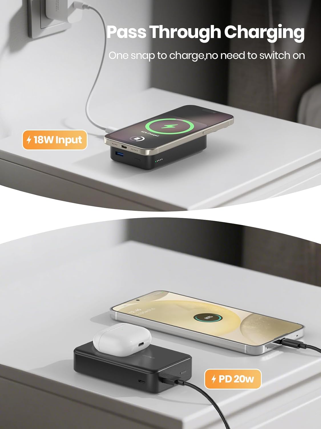 Magnetic Power Bank 20000mAh Wireless Portable Charger PD 20W USB C Fast Charging,for MagSafe Battery Pack Compatible with iPhone 17 Air/16/15/14/13/12 Pro Max/Pro/Plus/Mini - Image 4