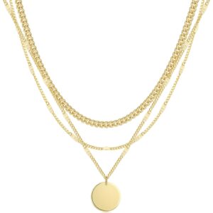 14K Gold Plated Layering Necklaces For Women Gold Necklace Set, Cuban Link, Snake Chain, Paperclip Layered Chains, Twisted Rope and Twisted Chain, Trendy Layering Necklace