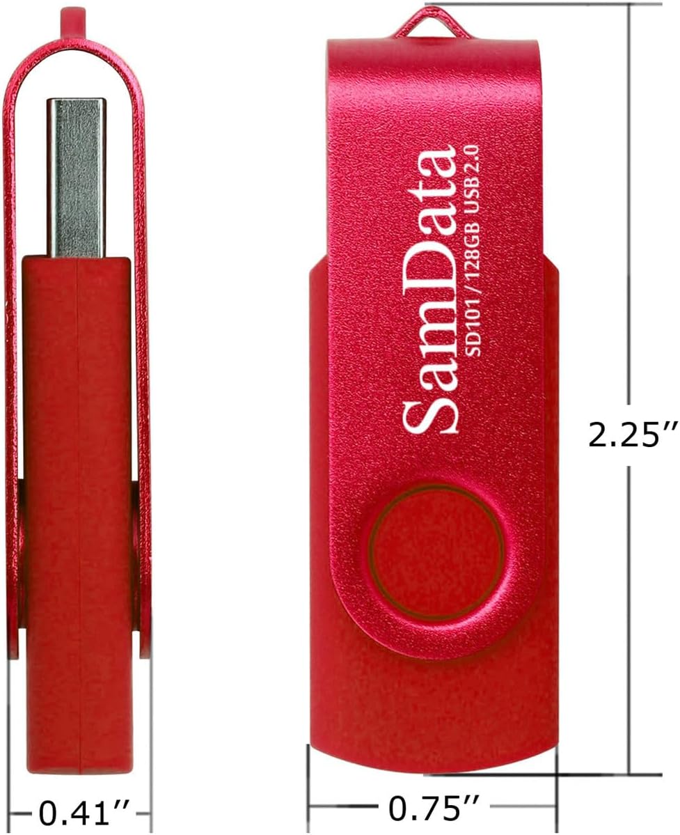 128GB USB Flash Drives 1 Pack 128GB Thumb Drives Memory Stick Jump Drive with LED Light for Storage and Backup (1 Pack Red) - Image 4