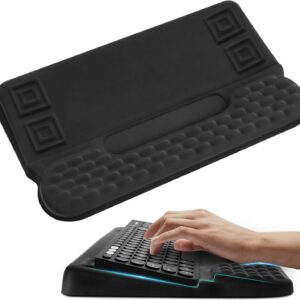 Wrist Rest with Keyboard Stand and Storage Slot, Ergonomic Computer Keyboard Wrist Rest, Soft Memory Foam, Non-Slip Base, Keyboard Riser Holder Tray with Wrist Support Pad for Work Study Game