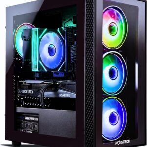NOVATECH Phantom 2 – Prebuilt Gaming PC Desktop Computer – RTX 3050 – i7 Xeon 3.5GHz – 16GB RAM – 512GB M.2 SSD WiFi/BT, Win 11 Pro – Gaming Computer Tower, Pre Built PC Gaming – 1 Year Warranty