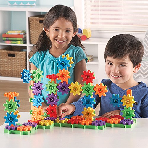 Learning Resources Gears! Gears! Gears! 100-Piece Deluxe Building Set -STEM Activities, Fine Motor Skills, Toddler Explorer Kit, Science and Construction, Boys and Girls Gifts - Image 2
