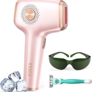 INNZA IPL Hair Removal with Ice Cooling Care Function for Women,Long-Lasting Results,999,999 Flashes Painless IPL Hair Remover, Hair Removal Device for Armpits Legs Arms Bikini Line