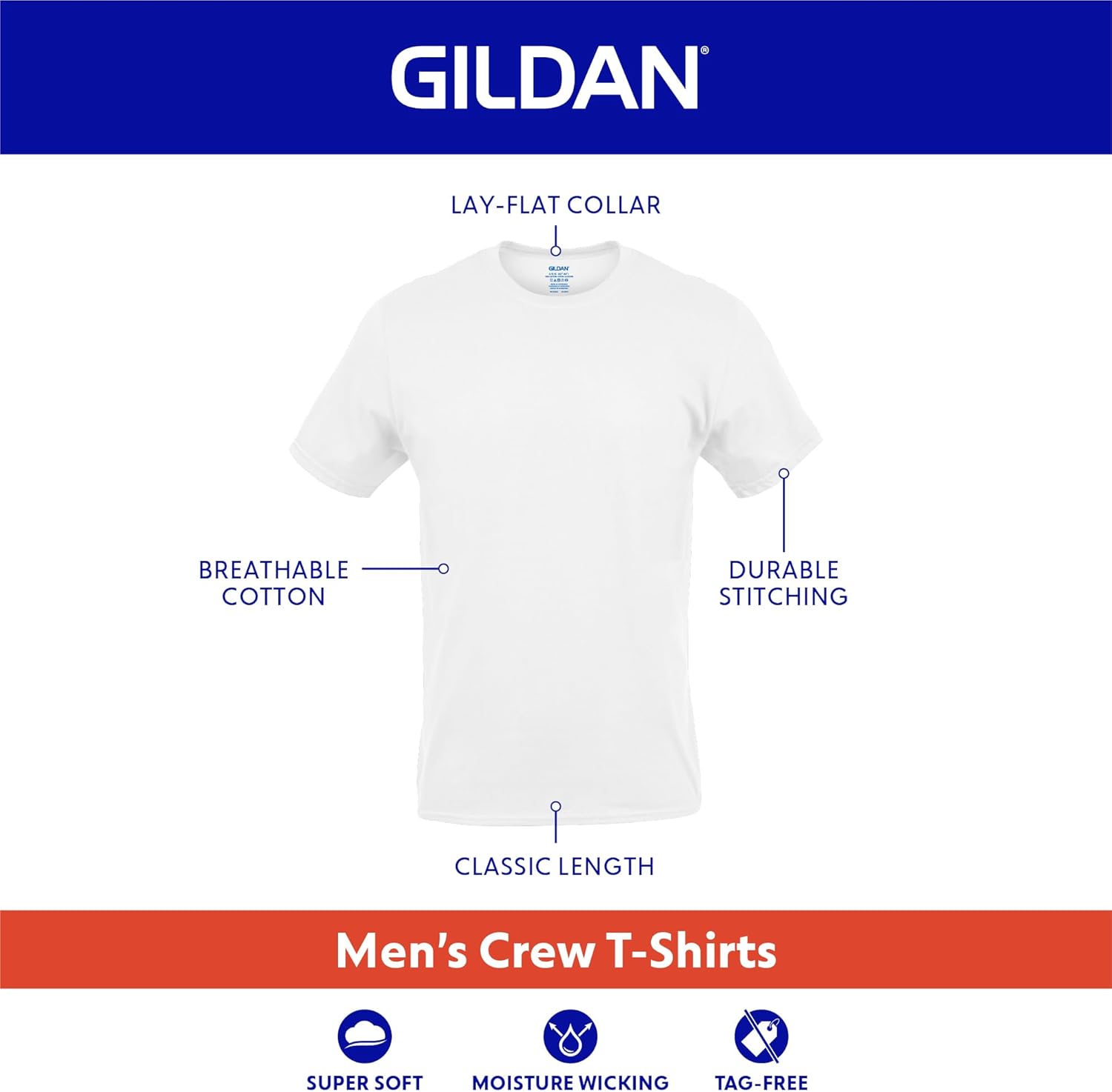Gildan Men's Crew T-Shirts, Multipack, Style G1100 - Image 2
