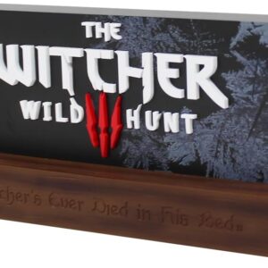 Neamedia The Character Company The Witcher III: Wild Hunt Logo Light, Official License, LED Light for Living Room or Office, Compatible Mobile, Xbox, PS5 and PC, Gift Idea
