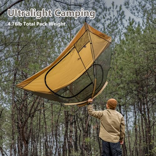 BISINNA Backpacking Tent 2 Person Lightweight Camping Tent Waterproof 3 Season with Aluminum Pole for Outdoor Mountaineering Hiking Travel (Brown) - Image 8