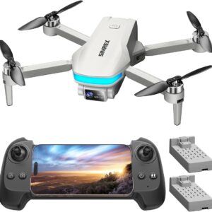 SIMREX Drone with Camera for Adults 4K, Brushless Motor Drones for Kids Beginners,FPV Foldable, Optical Flow & Altitude Hold, WiFi Live Video, Gesture/Voice Controlt,Toys Gifts for Teen Boys (Gray)