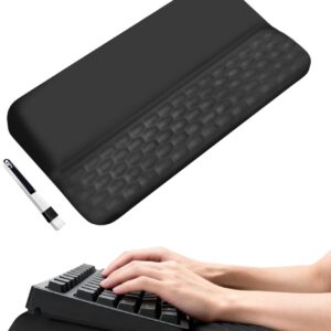 Wrist Rest for Keyboard, Ergonomic Keyboard Stand with Wrist Rest, Soft Memory Foam Wrist pad with Non-Slip Base & Dust Brush, Comfort for Office, Work, Gaming- Black