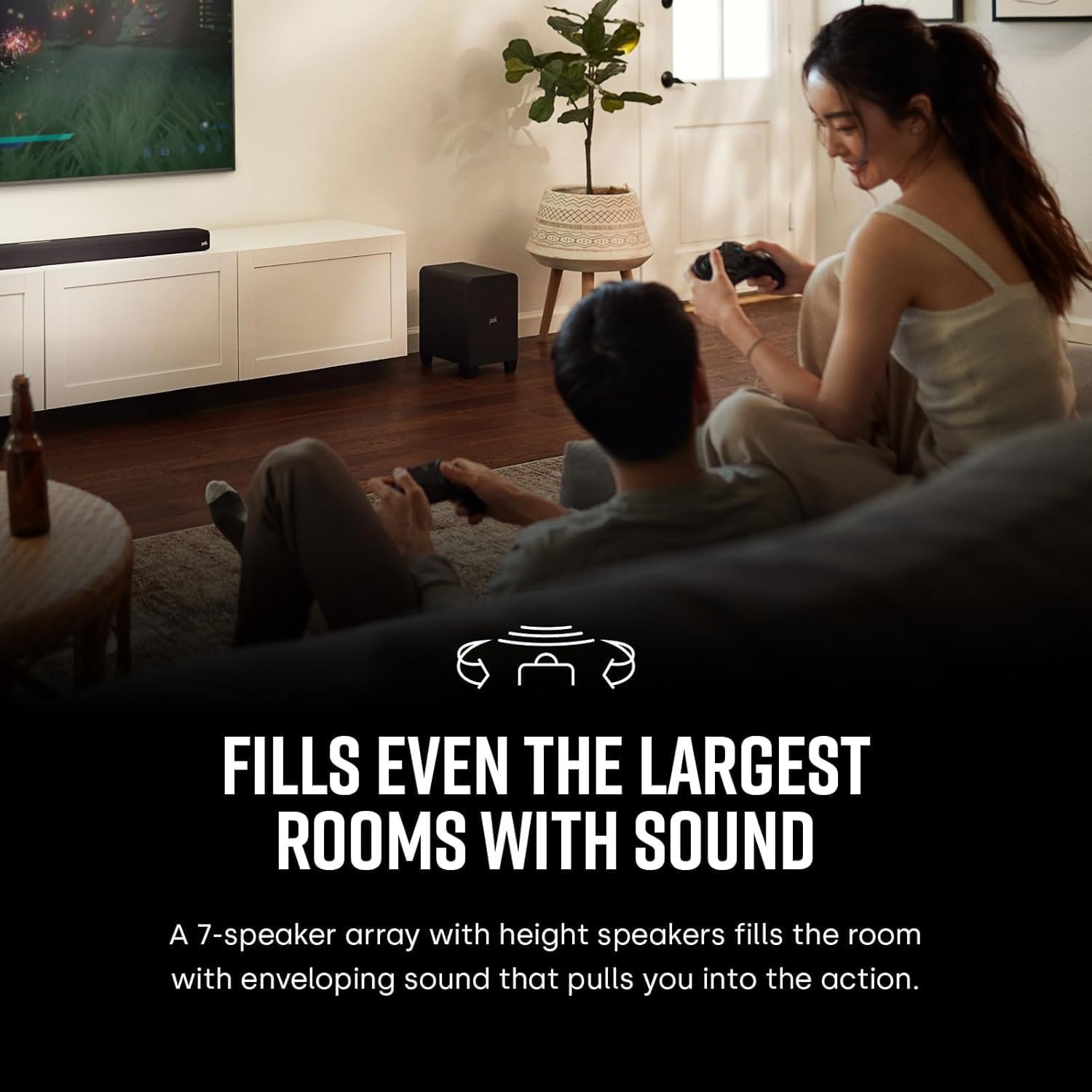Polk Audio Signa S4 TV Sound Bar with Subwoofer - Dolby Atmos Audio VoiceAdjust & BassAdjust Technology, HDMI eARC, Wireless Subwoofer works with 8K, 4K, & HD TVs, Bluetooth, Wireless Streaming - Image 3