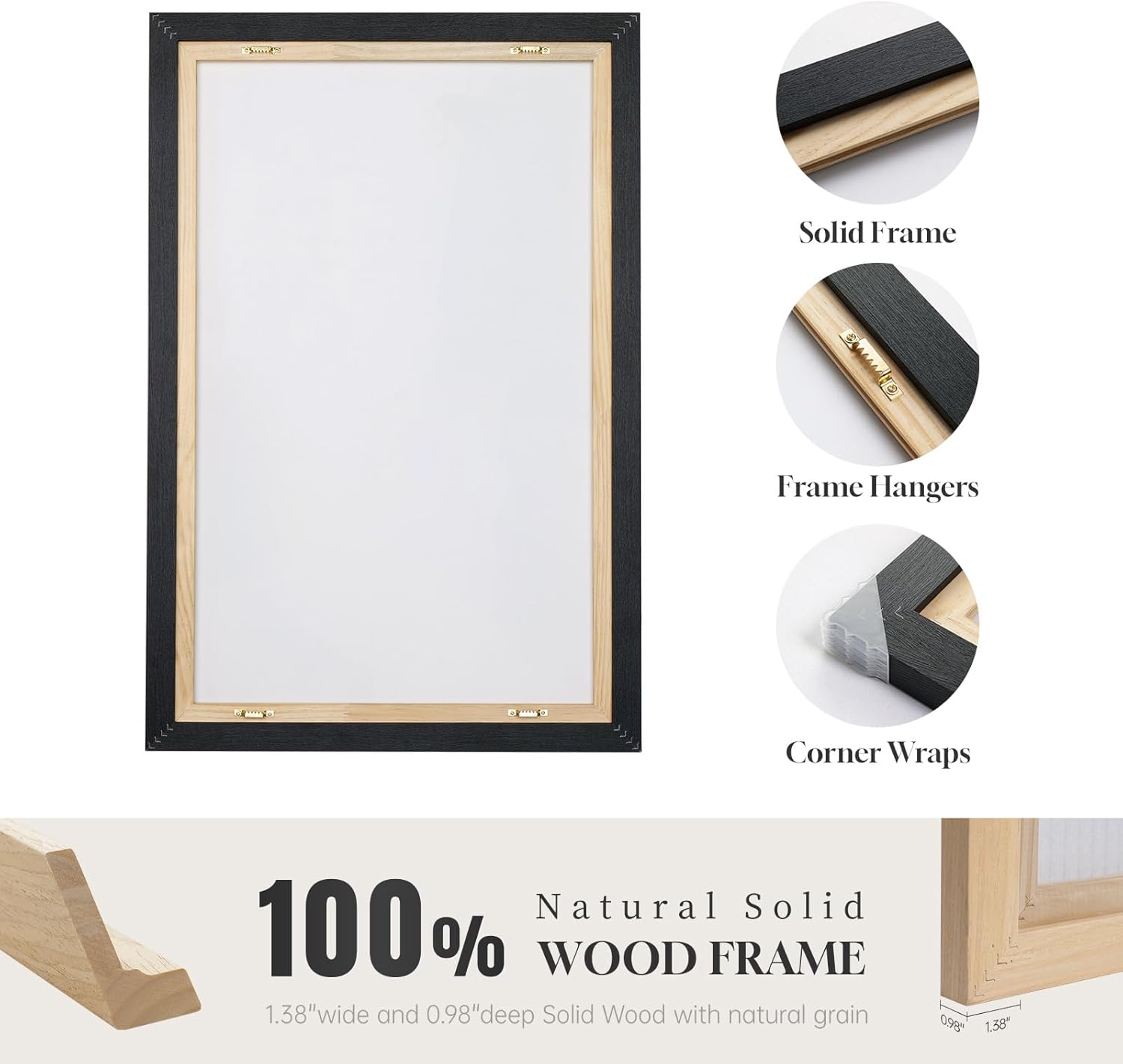 Large Framed Neutral Abstract Wall Art for Living Room, 3 Piece Modern Canvas Prints Paintings Artwork for Walls, Black and Beige Pictures for Living Room Hallway Stair Office Wall Decor 24x36 Inch - Image 6