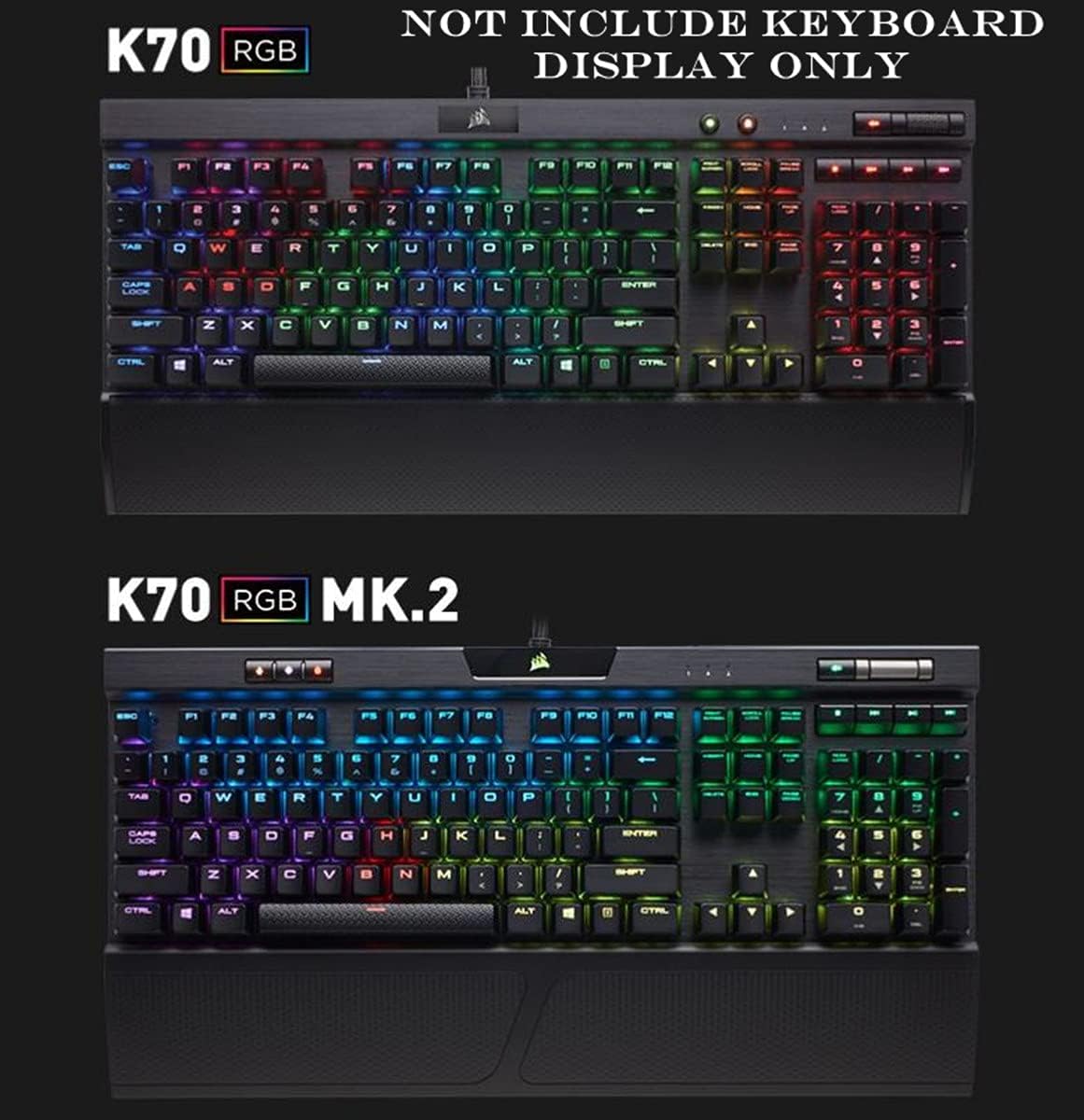 New Ergonomic Memory Foam, Polyester Wrist Rest for Corsair K70 RGB MK.2 Mechanical Gaming Keyboard (Black, Minimalist Style) - Image 5