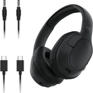 Belkin SoundForm Surround Bluetooth Over-Ear Headphones – Environmental Noise Cancelling Headphones – Wireless w/ 60H Playtime & Soft Ear Cups for iPhone, Galaxy, iPad, Travel, Home, or Office – Black