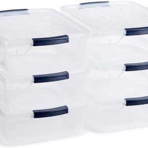 Rubbermaid Cleverstore 17 Qt Clear Storage Bins with Lids, 6-Pack, Stackable, BPA-Free, Made in USA