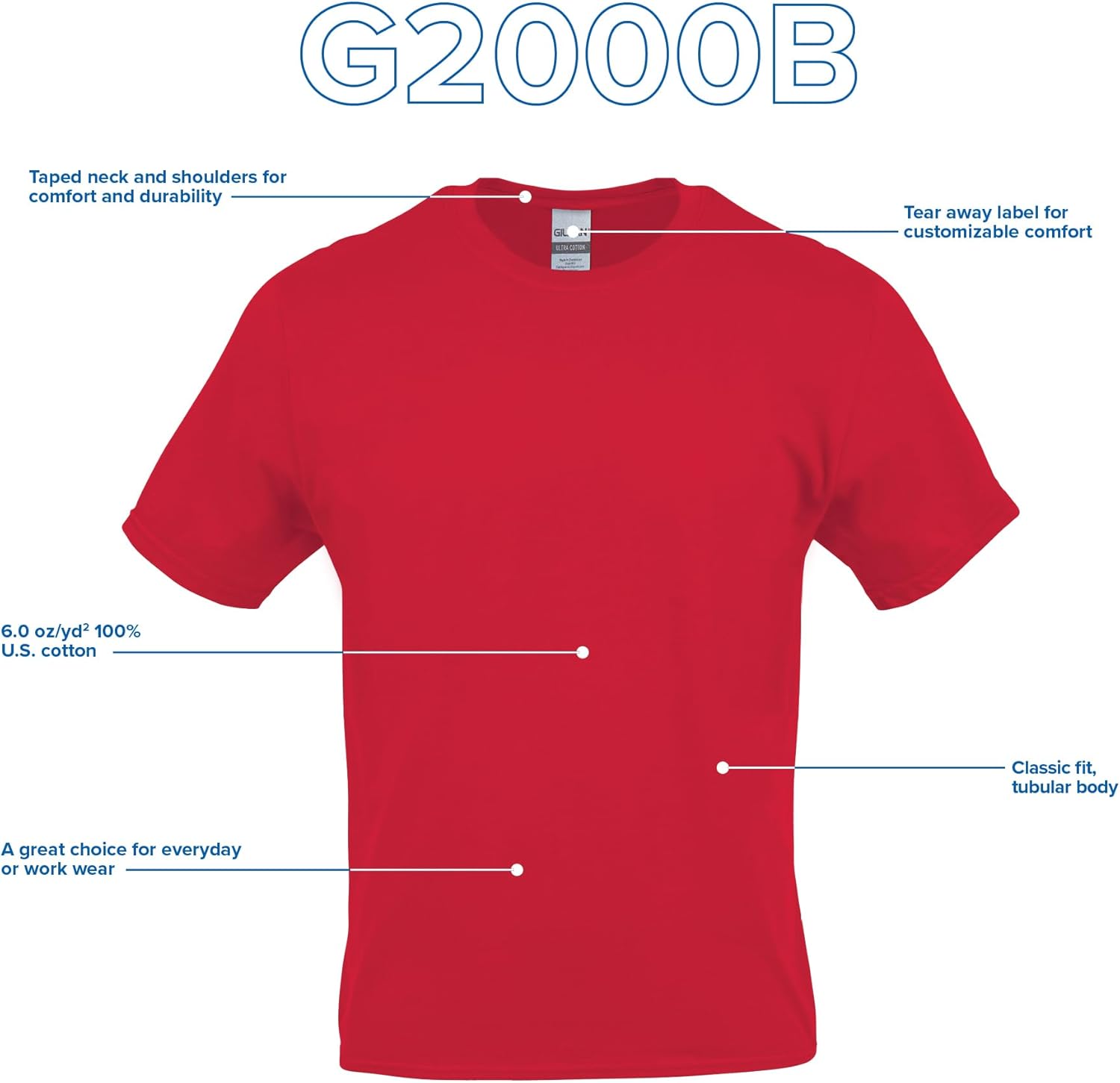 Gildan Youth Ultra Cotton T-Shirt, Style G2000B, Multipack - Image 4