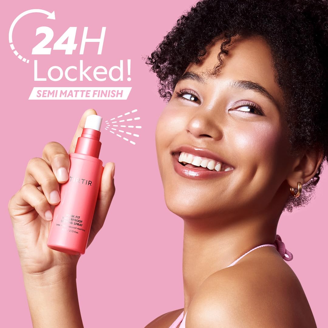 TIRTIR Waterproof Setting Spray – 24 Hour Long Lasting Fix, Sweatproof Water Resistant Makeup Finisher – Ethanol Free, Semi Matte Finish for Oily Skin – Korean Makeup Fixer - Image 4