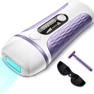 IPL Laser Hair Removal Device Permanent for Women & Men, 999,999 Flashes Safe Effective Lasting Hair Remover, Alternative to Salon, for Face Arms Armpit Legs Bikini Area Whole Body Home Treatment