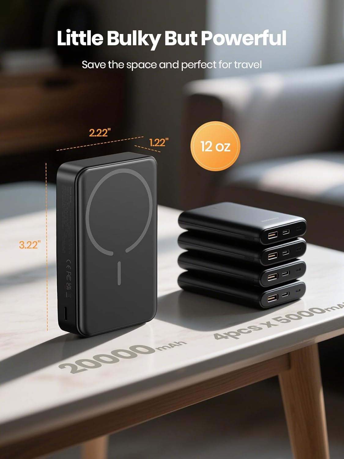Magnetic Power Bank 20000mAh Wireless Portable Charger PD 20W USB C Fast Charging,for MagSafe Battery Pack Compatible with iPhone 17 Air/16/15/14/13/12 Pro Max/Pro/Plus/Mini - Image 7