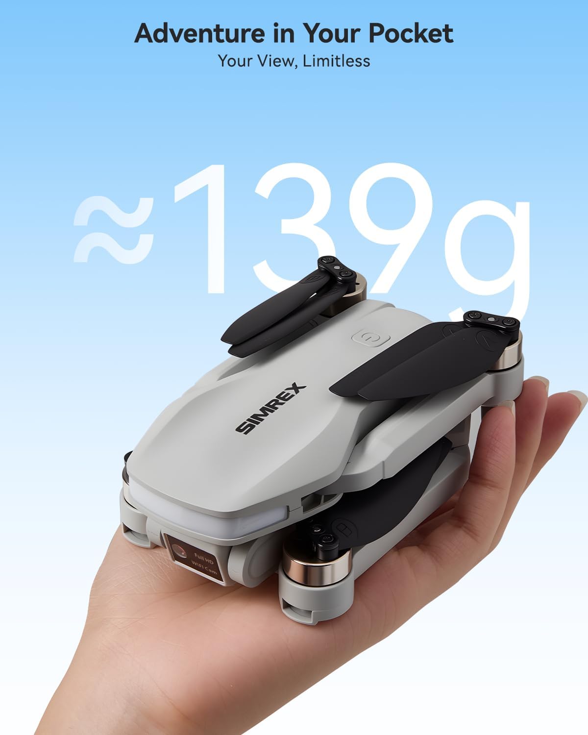 SIMREX Drone with Camera for Adults 4K, Brushless Motor Drones for Kids Beginners,FPV Foldable, Optical Flow & Altitude Hold, WiFi Live Video, Gesture/Voice Controlt,Toys Gifts for Teen Boys (Gray) - Image 4