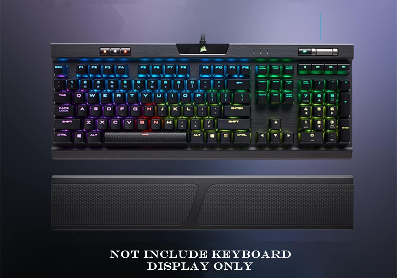 New Ergonomic Memory Foam, Polyester Wrist Rest for Corsair K70 RGB MK.2 Mechanical Gaming Keyboard (Black, Minimalist Style) - Image 7