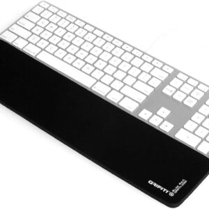 GRIFITI Slim Wrist Pad 17″ x 4″ x 0.25″ Wrists Rest Pads for Standard Computer Keyboards – Ergonomic Keyboard Support Accessories & Carpal Tunnel Resting Hand Rests (Black Poly Nylon Surface)