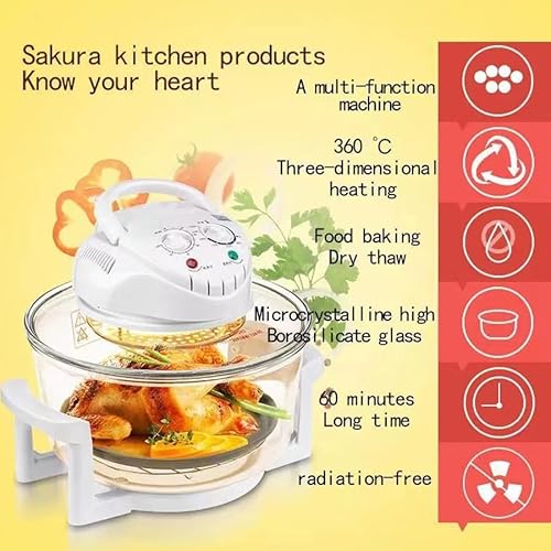 Air Fryer 6L Oven Visible Home Use Air Fryer type Oven Multifunctional Small 6L Glass Electric Fryer - Image 7