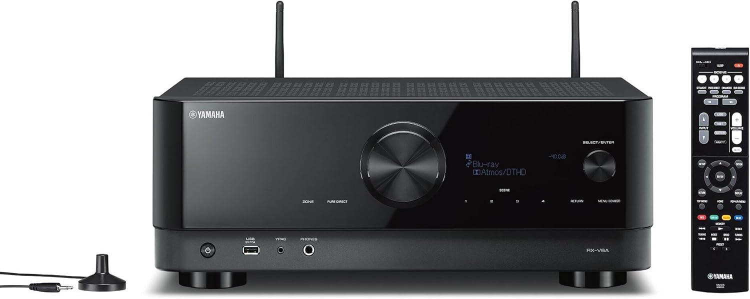 Yamaha RX-V6A 7.2-Channel Surround Sound Network AV Receiver with MusicCast Built-in Wi-Fi and Bluetooth Streaming Home Theater System Bundle with Accessories - Image 6