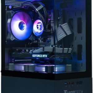 ViprTech Stryker 4.0 Liquid-Cooled PC – AMD Ryzen 7 (4.4GHz Turbo), RTX 5060 8GB, 16GB DDR4 3200, 1TB NVMe SSD, 700W PSU, WiFi BT, Win 11 Pro, RGB, Gaming Desktop Computer Prebuilt, Black