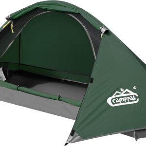 camppal 1 Person Tent for Camping Hiking Mountain Hunting Backpacking Tents 4 Season Resistance to Windproof Rainproof and Waterproof