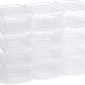Rubbermaid Cleverstore 6 Qt Clear Storage Bins with Lids, 12-Pack, Stackable, BPA-Free, Made in USA
