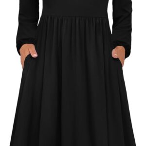 Zeagoo Long Sleeve Dresses for Women 2025 Fall Winter Casual Flowy A-Line Boho Midi Party Long Dress with Pockets