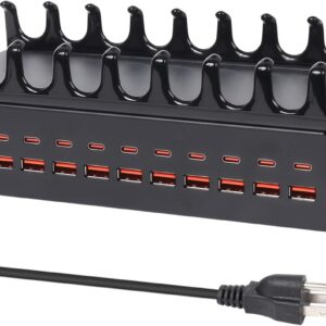 300W Charging Station for Multiple Devices – 24 Ports USB Fast Charging Station with Smart Power Delivery – Kindle, Phone, Tablet Charger Station for Home, Office, School