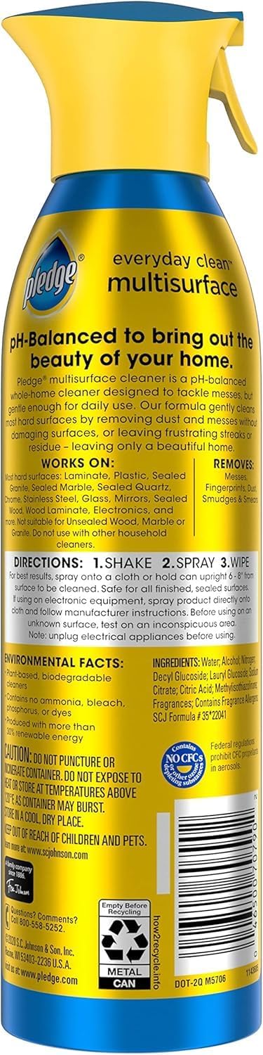 Pledge pH-Balanced Multisurface Spray, Everyday Cleaner, Rainshower Scent, 9.7oz (Pack of 3) - Image 11