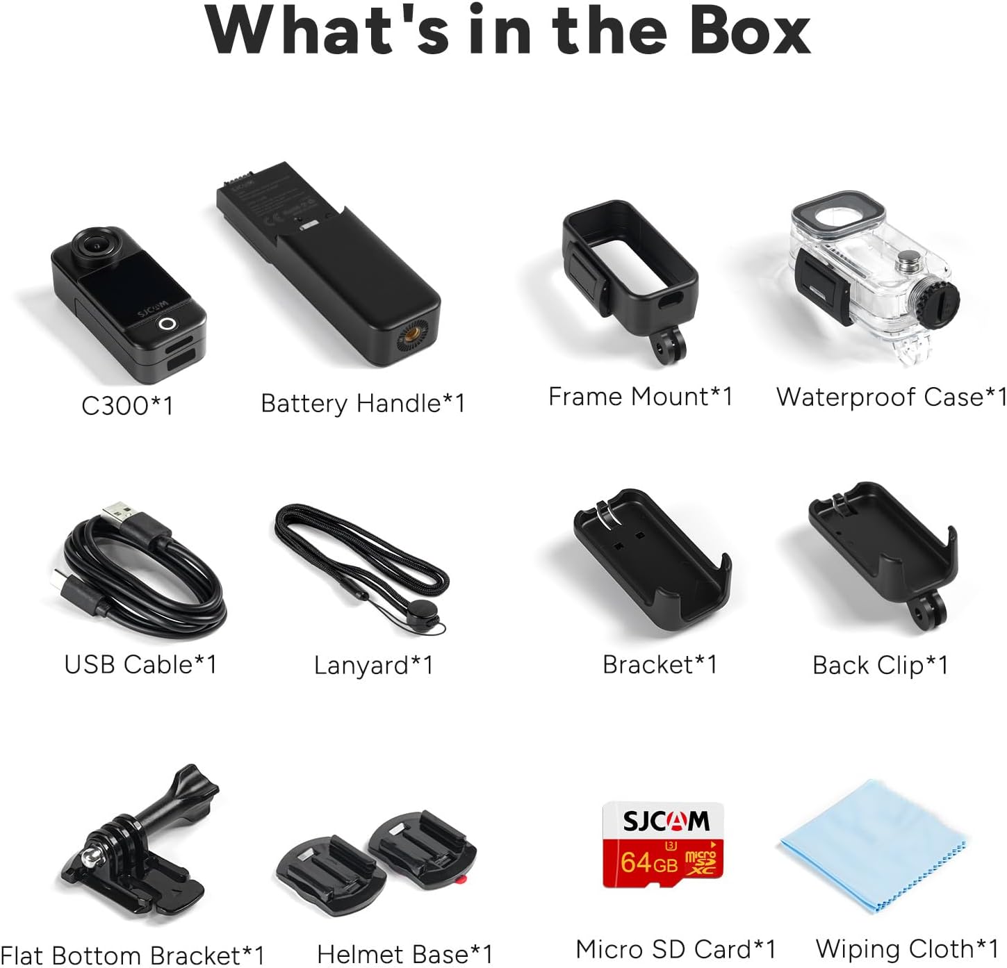 SJCAM C300 2IN1,4K Pocket Handheld Travel Camera,7Hour Power,154° Wide FOV Video Recording,6-Axis Stabilization,Dual-Touch Screen Body Camera,30M Waterproof,for YouTube Creators,Black 64G Card,Gifts - Image 8