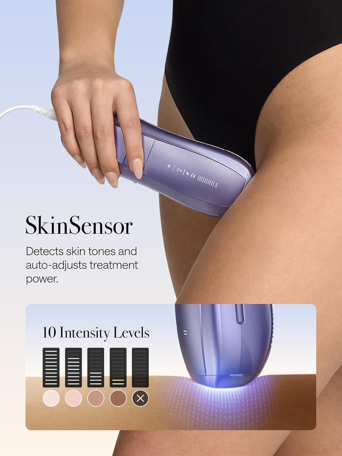 Ulike Laser Hair Removal, Air 10 IPL Hair Removal Device with Ice Cooling, Dual Lights, SHR Mode for Women & Men, Limited Holiday Set with Aloe Vera Gels, Gem Stickers, Christmas Cards & Storage Bag - Image 5