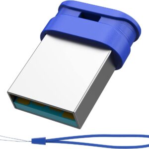 K&ZZ 128GB Flash Drive 128GB USB 3.0 Flash Memory Stick Drive with Lanyard Ultra High Speed Mini 128 GB Thumb Drive USB Stick for PC/Laptop, Blue